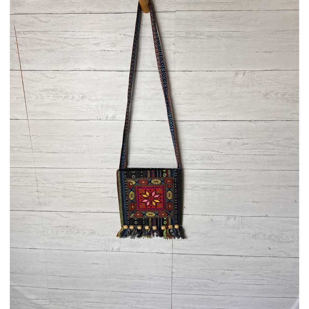 Vintage Purse Womens Tribal Boho Embroidery Tassels Beaded Hippie Shoulder Bag - Picture 10 of 16